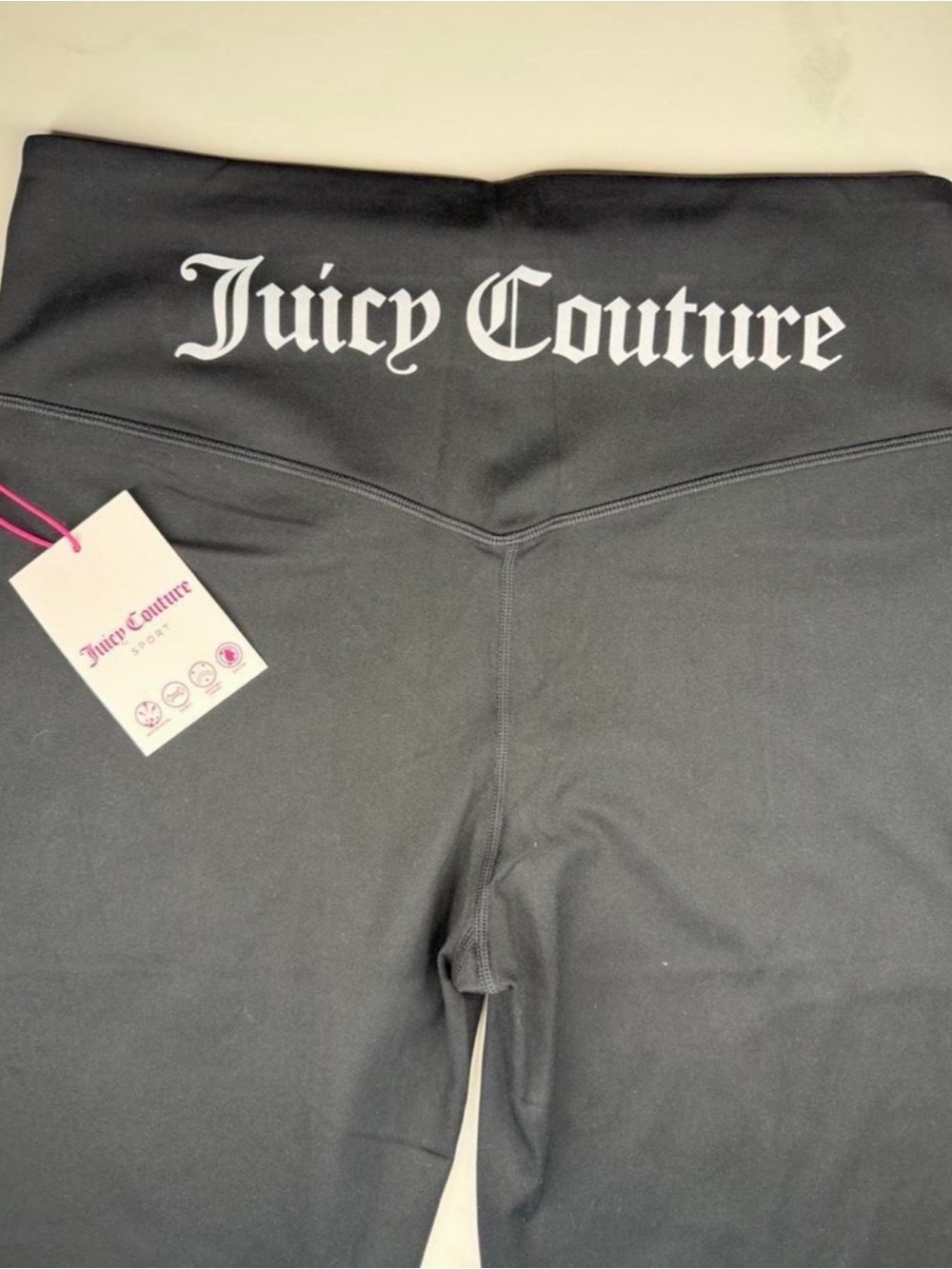 Juicy Couture Black High Waist Leggings with White Logo